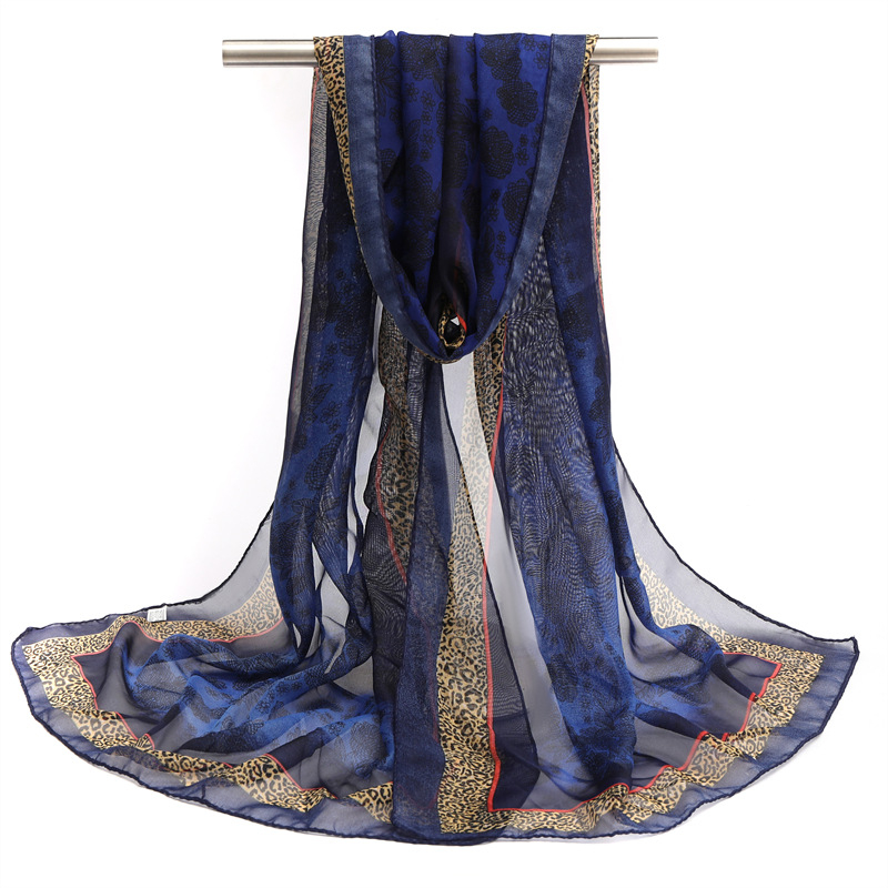 Φουλάρι chiffon για άνοιξη - φρέσκο και γλυκό στιλ, πολυεστέρας, απλής ύφανσης, κασκόλ για παραλία με προστασία από τον ήλιο