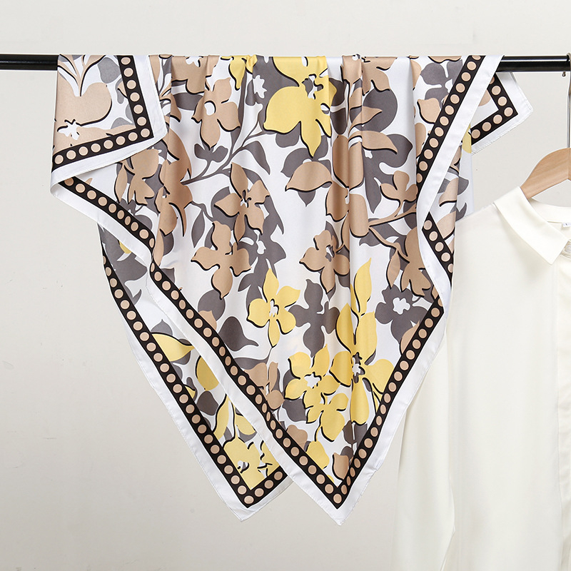 Τετράγωνος φουλάρι, υφαντό twill, ύφασμα από τεχνητό μετάξι, διατηρεί ζεστασιά, σκίαση από τον ήλιο και προστασία από σκόνη, αξεσουάρ τεσσάρων εποχών