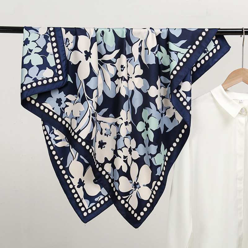 Τετράγωνος φουλάρι, υφαντό twill, ύφασμα από τεχνητό μετάξι, διατηρεί ζεστασιά, σκίαση από τον ήλιο και προστασία από σκόνη, αξεσουάρ τεσσάρων εποχών