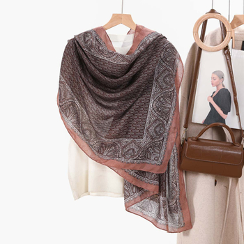 Φουλάρι από βισκόζη - Απλή ύφανση, Φθινόπωρο, Προστασία από τον ήλιο, Προέλευση: Τζίνχα