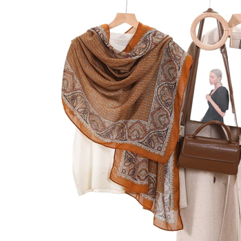 Φουλάρι από βισκόζη - Απλή ύφανση, Φθινόπωρο, Προστασία από τον ήλιο, Προέλευση: Τζίνχα