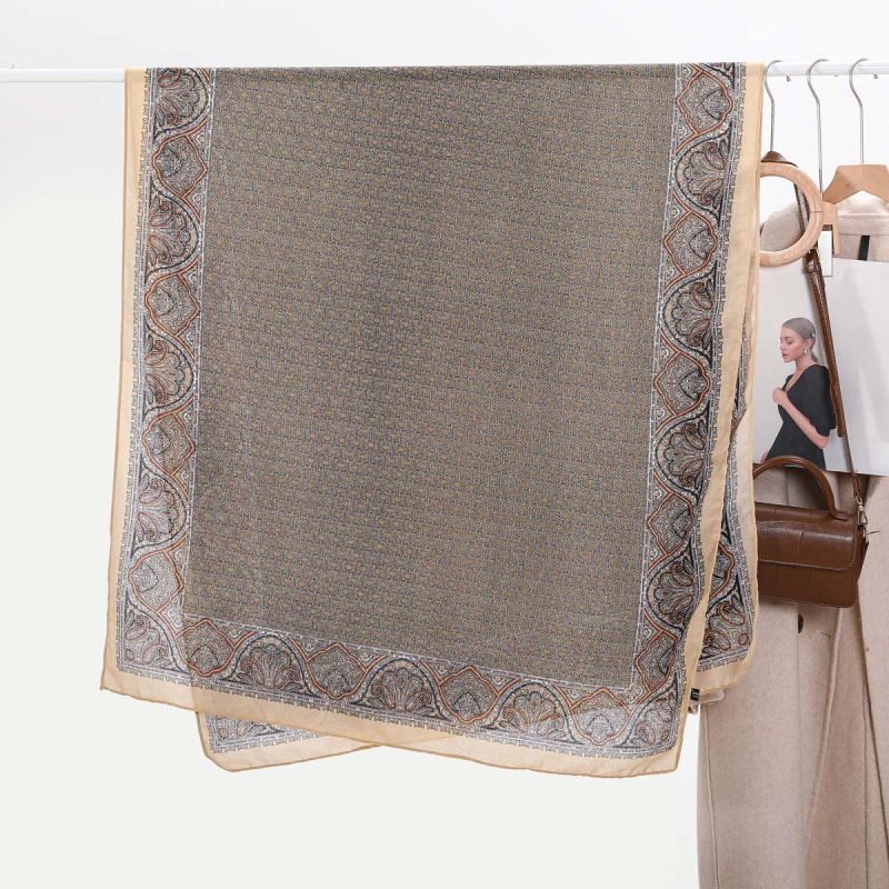 Φουλάρι από βισκόζη - Απλή ύφανση, Φθινόπωρο, Προστασία από τον ήλιο, Προέλευση: Τζίνχα