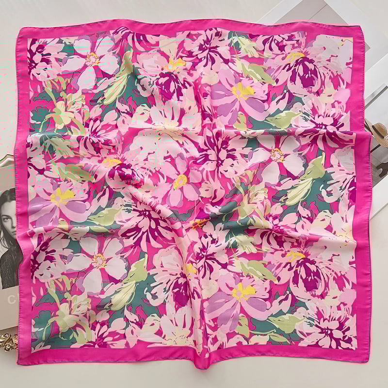 Γυναικεία τετράγωνη εσάρπα για καλοκαίρι, ελαφριά με εκτύπωση, warp knitting τεχνολογία, προστασία από τον ήλιο, στυλ τετράγωνης πετσέτας, λανσάρισμα Άνοιξη 2025