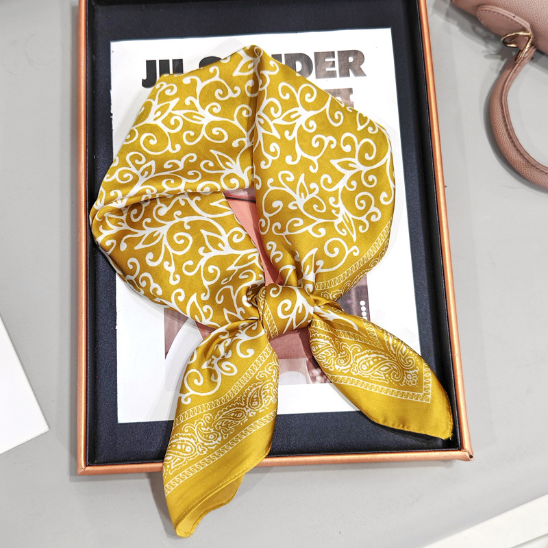 Slavenību iedvesots Paisley kvadrāts šalle ar leoparda rakstu un matu saišu aksesuāru (Poliesteris • crepe audums • vasara • pavasaris 2025)