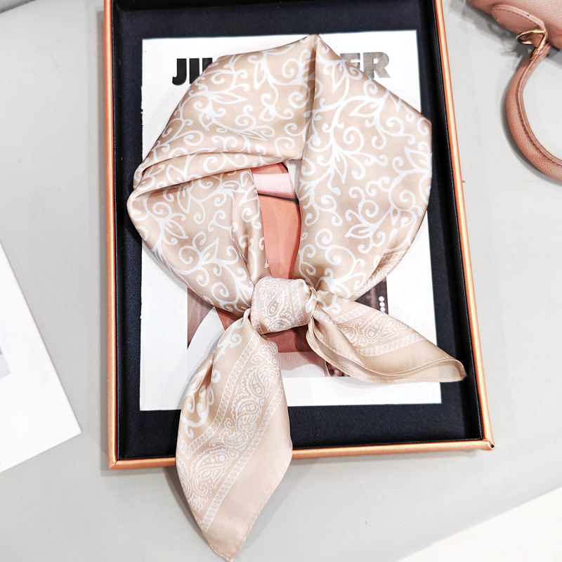 Slavenību iedvesots Paisley kvadrāts šalle ar leoparda rakstu un matu saišu aksesuāru (Poliesteris • crepe audums • vasara • pavasaris 2025)