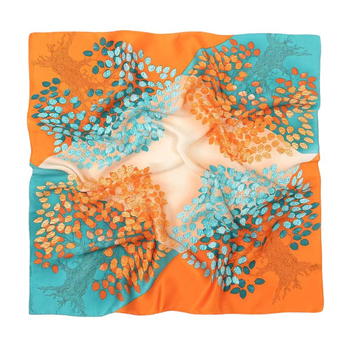 Amang τετράγωνο φουλάρι από σατέν πολυεστέρα – εκτυπωμένος τζακάρντ, ευέλικτο, κομψό, μινιμαλιστικό καλοκαιρινό αξεσουάρ