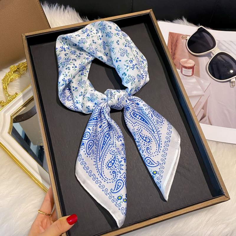 Kvadrātveida šalle no mākslīgā zīda – poliesters, austuv Warp knitting audums, ātri žūst, putekļu aizsardzība, pavasaris–rudens