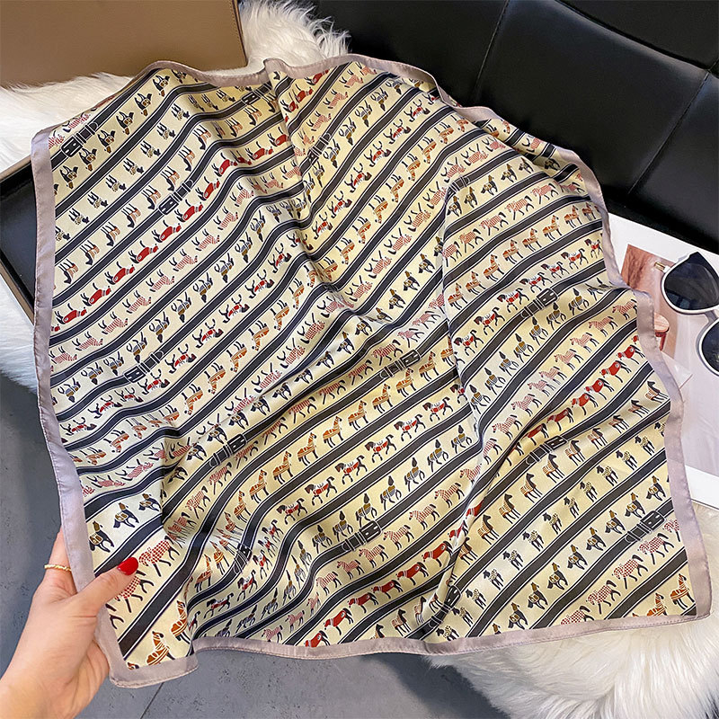 Kvadrātveida šalle no mākslīgā zīda – poliesters, austuv Warp knitting audums, ātri žūst, putekļu aizsardzība, pavasaris–rudens