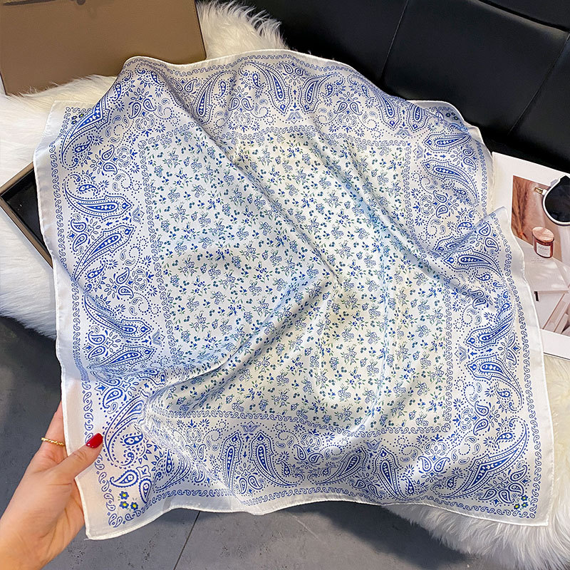 Kvadrātveida šalle no mākslīgā zīda – poliesters, austuv Warp knitting audums, ātri žūst, putekļu aizsardzība, pavasaris–rudens