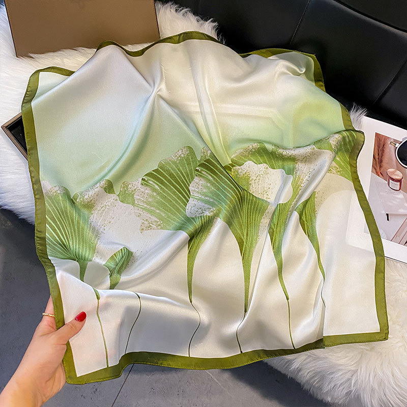 Kvadrātveida šalle no mākslīgā zīda – poliesters, austuv Warp knitting audums, ātri žūst, putekļu aizsardzība, pavasaris–rudens