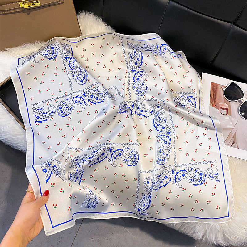 Kvadrātveida šalle no mākslīgā zīda – poliesters, austuv Warp knitting audums, ātri žūst, putekļu aizsardzība, pavasaris–rudens