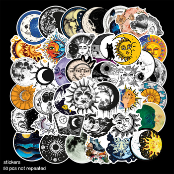 Pašlīmējošu uzlīmju komplekts, 50 mēness-Zeme graffiti dizaini, stipra adhēzija, piemērots gludām virsmām (piemēram, telefonu korpusiem, krūzēm un rotaļlietām)