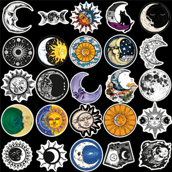 Pašlīmējošu uzlīmju komplekts, 50 mēness-Zeme graffiti dizaini, stipra adhēzija, piemērots gludām virsmām (piemēram, telefonu korpusiem, krūzēm un rotaļlietām)