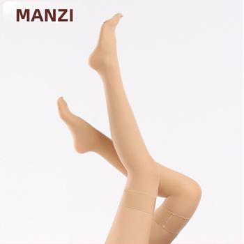 Manzi νάιλον κάλτσες μηρού, μονόχρωμες, λεπτές, μακρύς σωλήνας, υψηλή ελαστικότητα