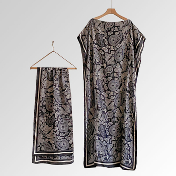 Vasaras 2025 pludmales aizsardzības lakats — mākslīgā zīda audums, warp-knit audums, drukāts raksts, kopējā garuma, vasara 2025