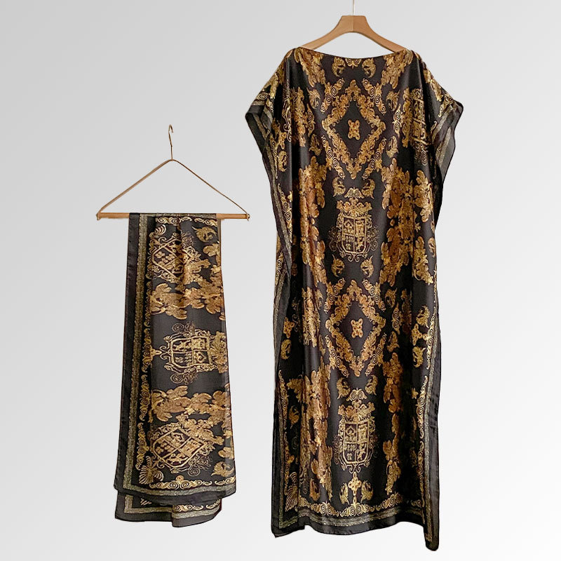 Vasaras 2025 pludmales aizsardzības lakats — mākslīgā zīda audums, warp-knit audums, drukāts raksts, kopējā garuma, vasara 2025