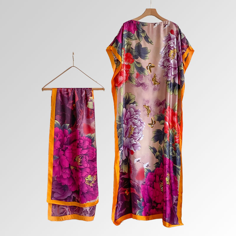 Vasaras 2025 pludmales aizsardzības lakats — mākslīgā zīda audums, warp-knit audums, drukāts raksts, kopējā garuma, vasara 2025