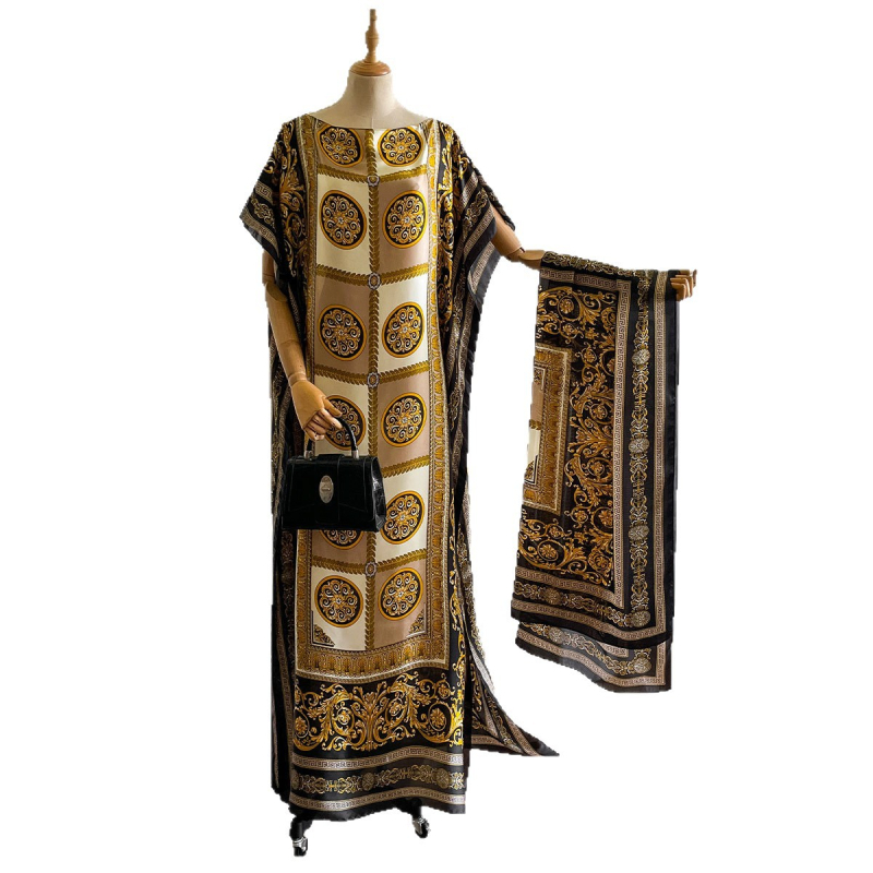 Γυναικείος φουλάρι από τεχνητό μετάξι, ρετρό-εθνοτικό στυλ, φλοράλ μοτίβο, ύφανση warp, διακοσμητικό αξεσουάρ για άνοιξη έως φθινόπωρο