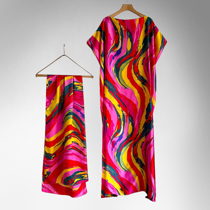 Γυναικείος φουλάρι από τεχνητό μετάξι, ρετρό-εθνοτικό στυλ, φλοράλ μοτίβο, ύφανση warp, διακοσμητικό αξεσουάρ για άνοιξη έως φθινόπωρο