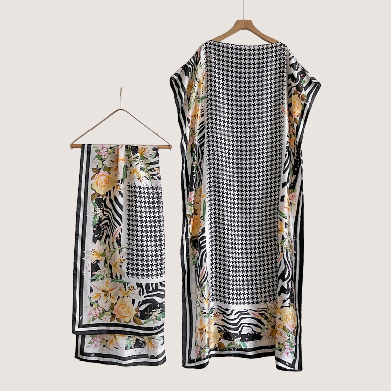 Sieviešu vasaras kleita ar saules aizsardzību no mākslīgā zīda, warp adīta audums, literāri retro stils, vasara 2025