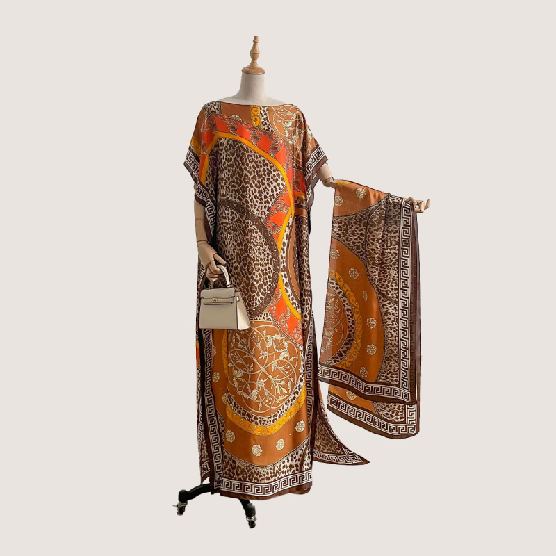 Sieviešu vasaras kleita ar saules aizsardzību no mākslīgā zīda, warp adīta audums, literāri retro stils, vasara 2025