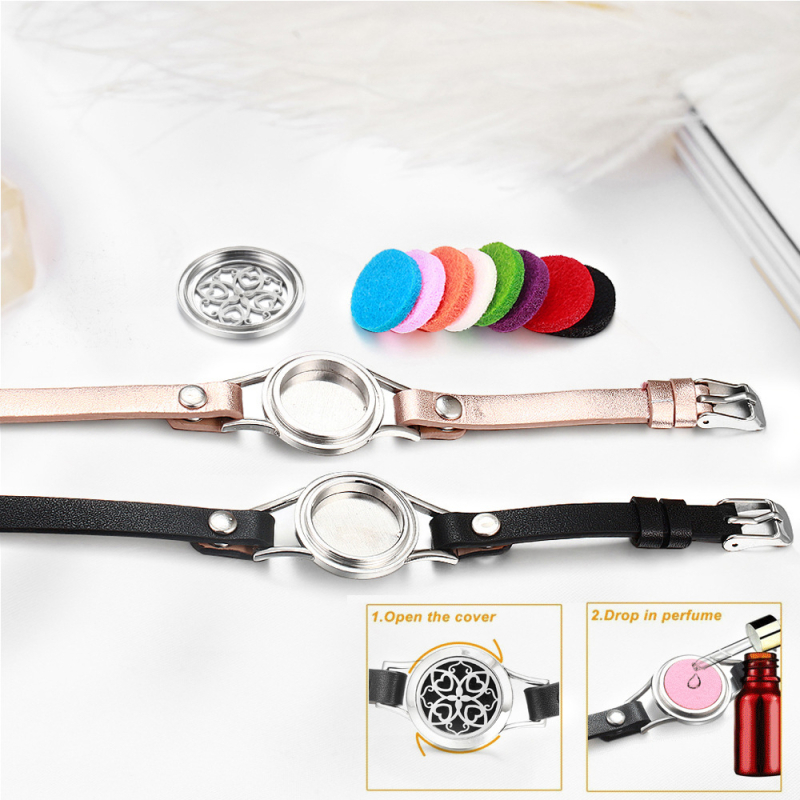 Ανοξείδωτο βραχιόλι διάχυσης αιθέριων ελαίων, IBERIS, Unisex, ελαφρύς πολυτελής σχεδιασμός, Διακόσμηση με άνθη, Αρωματοθεραπεία