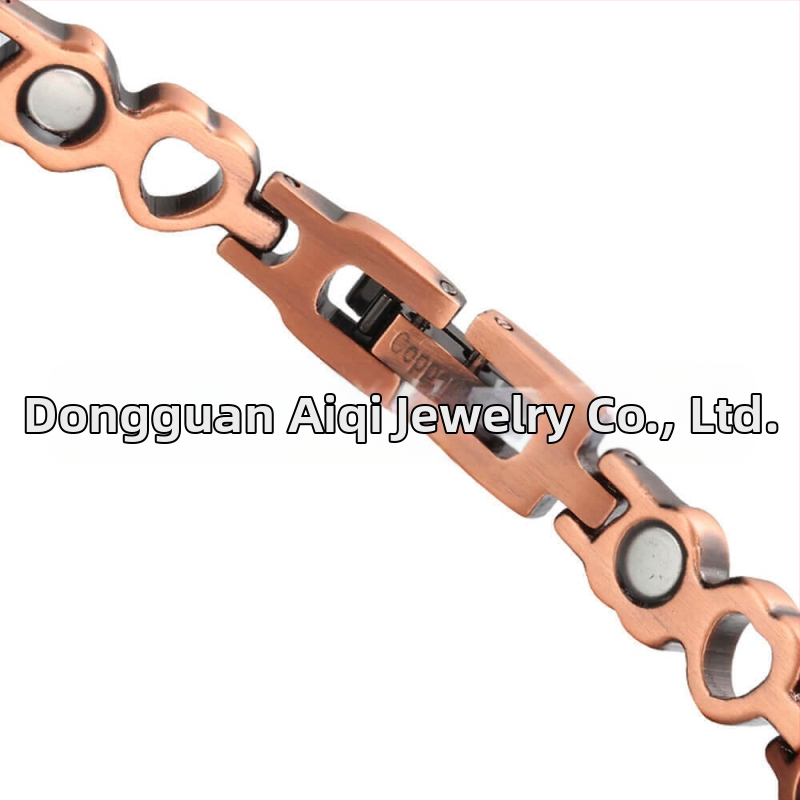 Magnetický náramok na členok z medi, srdcový tvar, dámsky štýl, korejský štýl, čistá meď