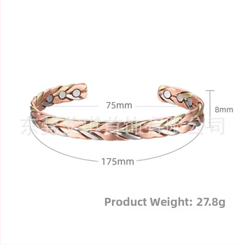 Χαλκόβραχιόλι με μαγνητική θεραπεία για γυναίκες, χειροποίητο, γεωμετρικό σχέδιο σε κορεατικό στυλ