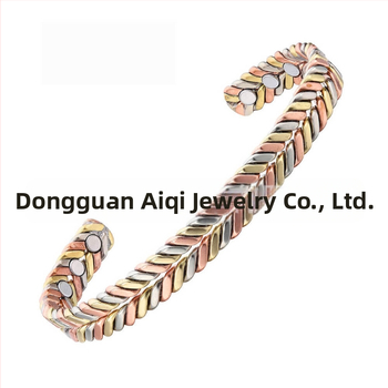 Χαλκόβραχιόλι με μαγνητική θεραπεία για γυναίκες, χειροποίητο, γεωμετρικό σχέδιο σε κορεατικό στυλ