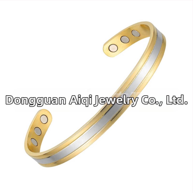 Χαλκόβραχιόλι με μαγνητική θεραπεία για γυναίκες, χειροποίητο, γεωμετρικό σχέδιο σε κορεατικό στυλ