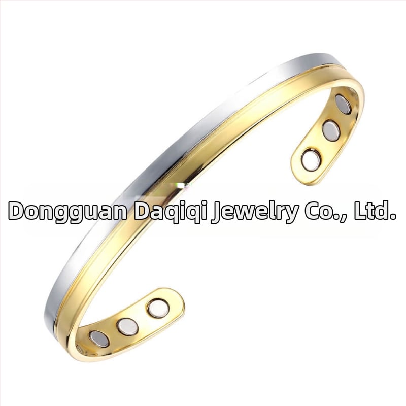 Χαλκόβραχιόλι με μαγνητική θεραπεία για γυναίκες, χειροποίητο, γεωμετρικό σχέδιο σε κορεατικό στυλ