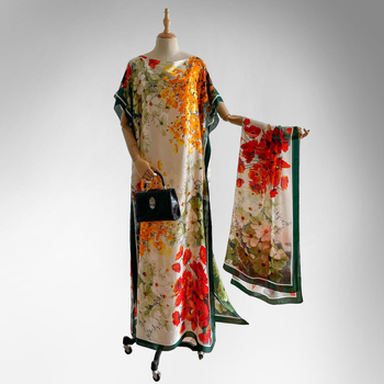 Γυναικεία ρόμπα-φουλάρι εξωτερικού ντυσίματος — συνθετικό μετάξι, καλοκαίρι/άνοιξη/φθινόπωρο, ρετρό εθνοτικό στυλ, μεσαίου μήκους, εκτυπώσεις σε διάφορα μοτίβα