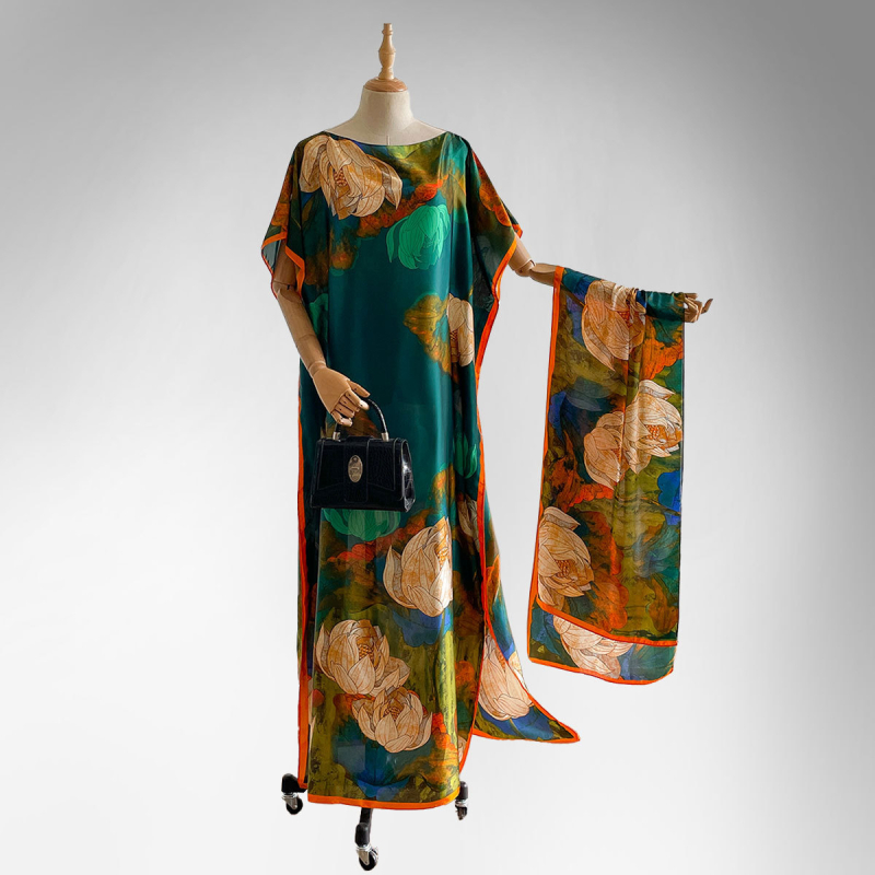 Γυναικεία ρόμπα-φουλάρι εξωτερικού ντυσίματος — συνθετικό μετάξι, καλοκαίρι/άνοιξη/φθινόπωρο, ρετρό εθνοτικό στυλ, μεσαίου μήκους, εκτυπώσεις σε διάφορα μοτίβα