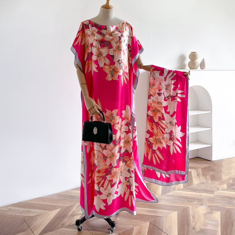 Μακριά φόρεμα πολυεστέρα με εκτύπωση – κομψό και ευέλικτο, ύφανση warp knitting; 100% πολυεστέρας; εκτύπωση υφάσματος; καλοκαίρι.