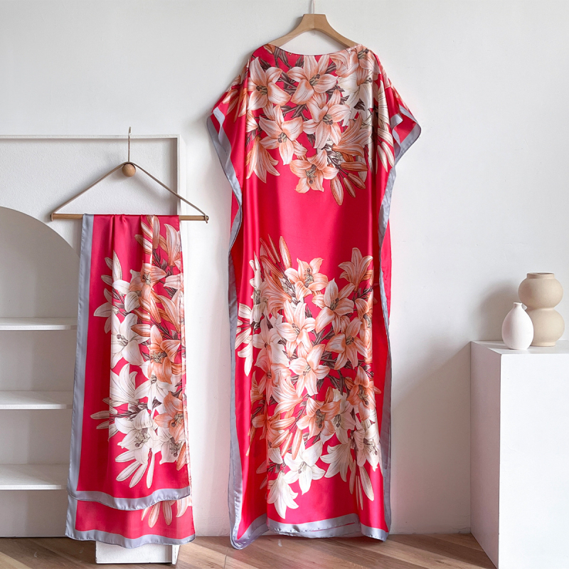 Μακριά φόρεμα πολυεστέρα με εκτύπωση – κομψό και ευέλικτο, ύφανση warp knitting; 100% πολυεστέρας; εκτύπωση υφάσματος; καλοκαίρι.