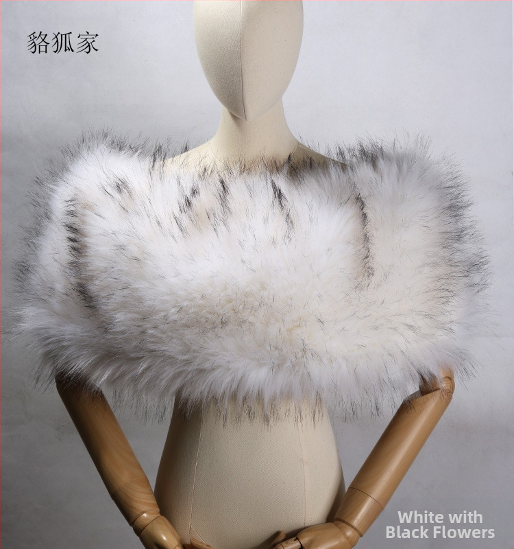 Κάπα-πούλοβερ από ακρυλικό/ψεύτικη γούνα, μονοχρωμικό σχέδιο, ζεστό, για γυναίκες, κατάλληλη για χειμώνα, άνοιξη και φθινόπωρο