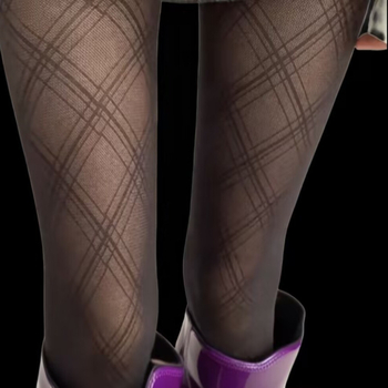 Γυναικείες καλσόν με ρόμβους σε καρό σχέδιο, λεπτό νάιλον, μακρύ σωληνάκι, 30–50% περιεκτικότητα σε νάιλον