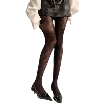 Καλσόν με μοτίβο Χάουντστοουθ, αντι-σκίσιμο, λεπτά 15D, ύφασμα Core-spun, πολυεστέρας 80–90%