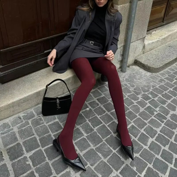 Βελούδινο καλσόν με πόδια, λεπτό, πολυεστέρας, vintage στυλ