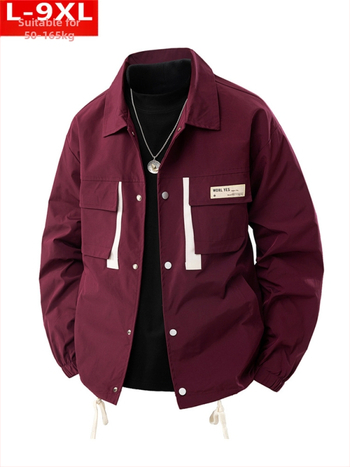 Αντρικό μπουφάν με πέτο γιακά, χαλαρή γραμμή, τσέπες με patch, μονόπετα κουμπώματα, πολυεστερικό ύφασμα