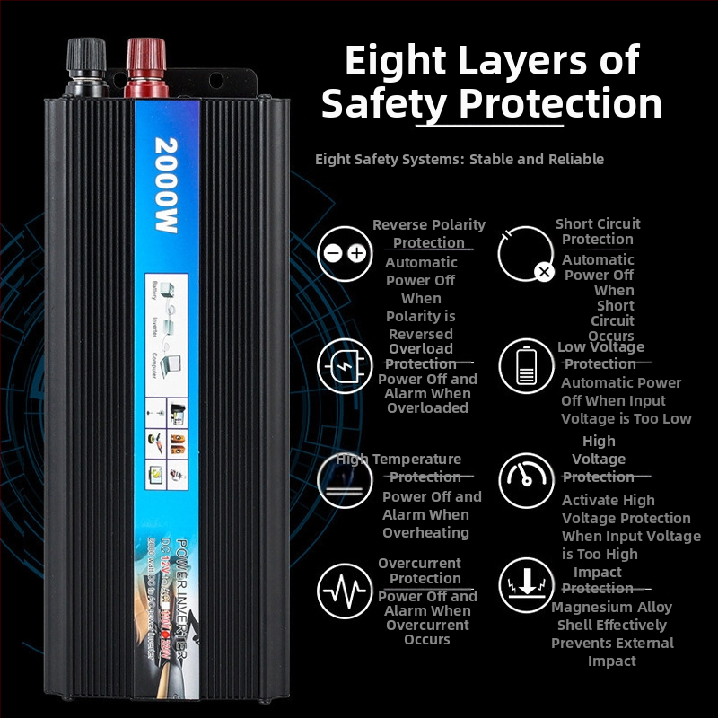 Keithia автомобилен инвертор 12V/24V/48V/60V към 220V, 500W/1000W/2000W