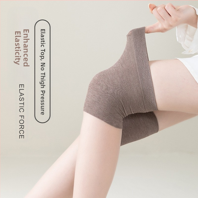 Dámske nylonové pančuchy do kolena, tenké, 15D, jednofarebné, s protišmykovým silikónom