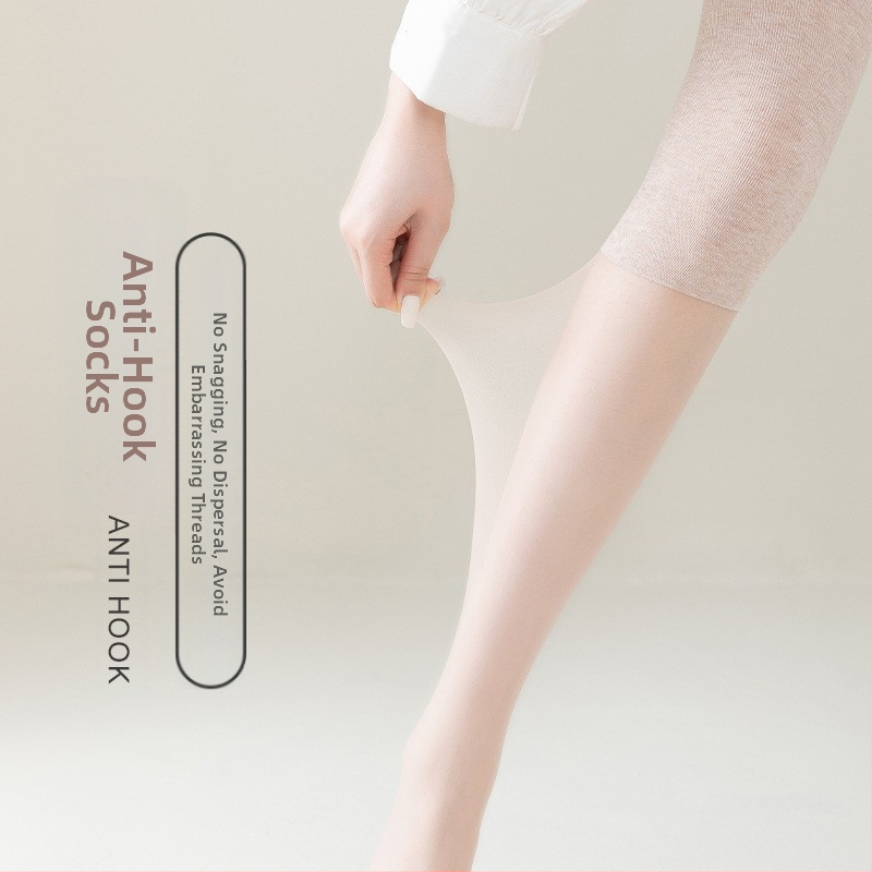 Dámske nylonové pančuchy do kolena, tenké, 15D, jednofarebné, s protišmykovým silikónom