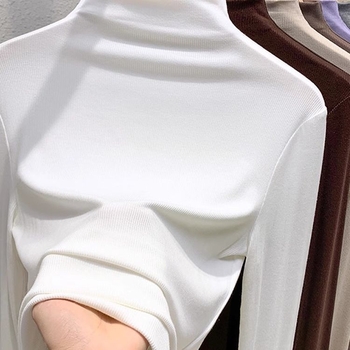 Μπλουζάκι με μακριά μανίκια, ήμι-υψηλός λαιμός, στενή γραμμή, πολυεστέρας με έως 30% ελαστάνη (Derong)