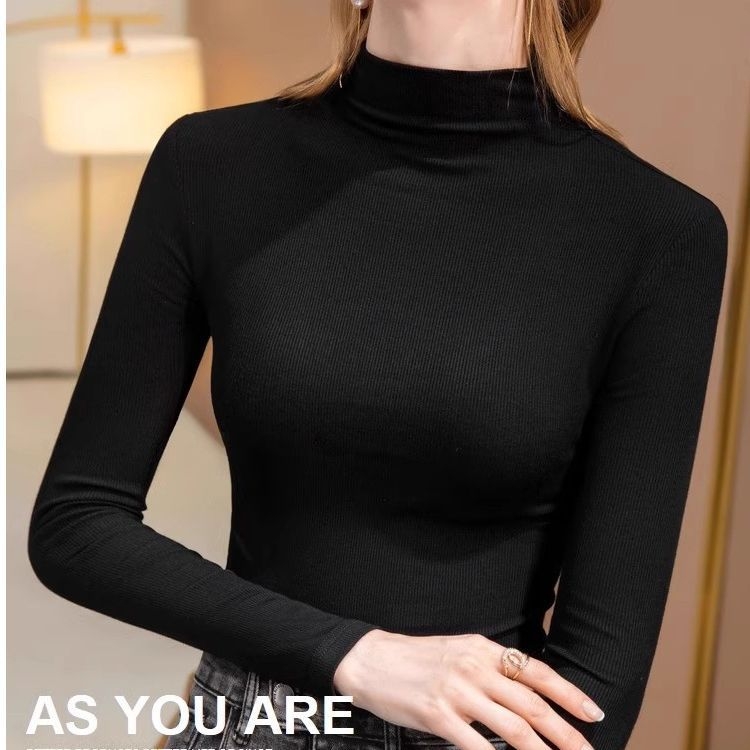 Μπλουζάκι με μακριά μανίκια, ήμι-υψηλός λαιμός, στενή γραμμή, πολυεστέρας με έως 30% ελαστάνη (Derong)