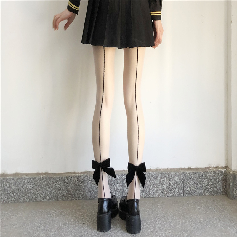 Καλτσάκια βελούδινα με φιόγκο, ultra-thin 10D Denier, μονοπλευρη περιοχή, 70–80% σπάντεξ