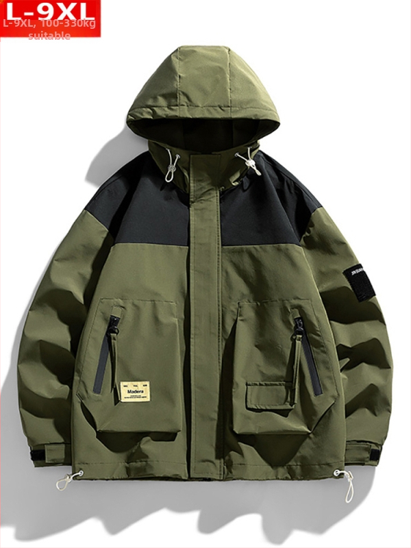 Bunda s kapucňou v hongkonskom štýle, voľný strih, predný zips, polyesterový materiál, podšívka polyester, vhodné na jar a jeseň