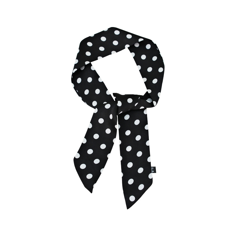 Φουλάρι πολυεστέρα με εκτύπωση πουά, IN στυλ, στενή σιλουέτα εμπνευσμένη από λεπτή γραβάτα, απλή ύφανση, περιεκτικότητα σε πολυεστέρα 81-95%