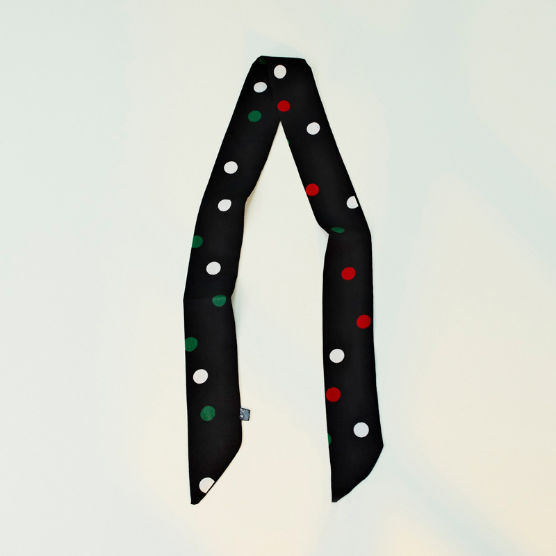 Φουλάρι πολυεστέρα με εκτύπωση πουά, IN στυλ, στενή σιλουέτα εμπνευσμένη από λεπτή γραβάτα, απλή ύφανση, περιεκτικότητα σε πολυεστέρα 81-95%