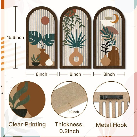 Ξύλινο διακοσμητικό κρεμαστό για οικιακή διακόσμηση με αφηρημένη τοιχογραφία; Υλικό: Poplar board; Κατηγορία: χειροποίητα κρεμαστά; Ιδανικό δώρο για γάμο, γενέθλια, αποφοίτηση